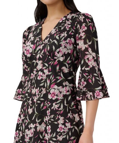 Floral-Print Fit & Flare Dress Black Multi $76.32 Dresses