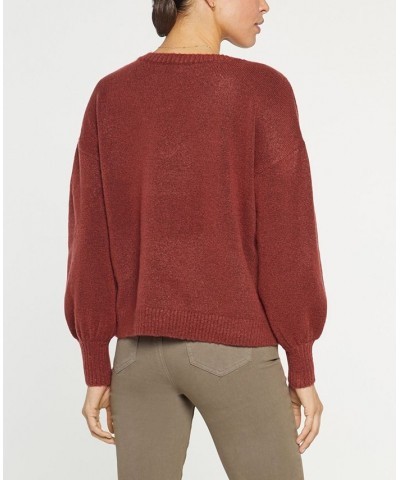 Women's V-Neck Sweater Brown $46.87 Sweaters