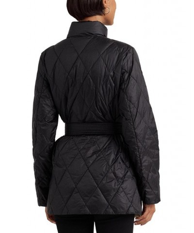 Women's Packable Belted Coat Black $67.08 Coats