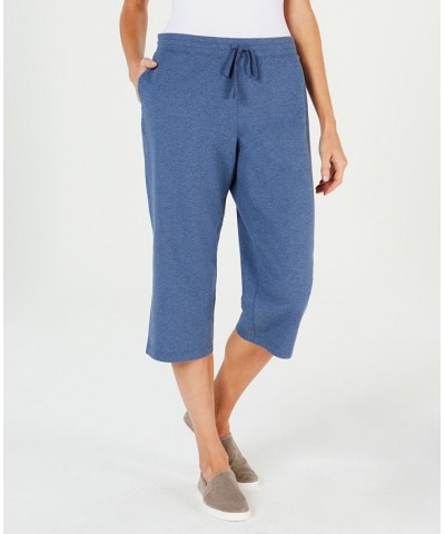 Petite Knit Drawstring Capri Pants Heather Indigo $12.87 Pants