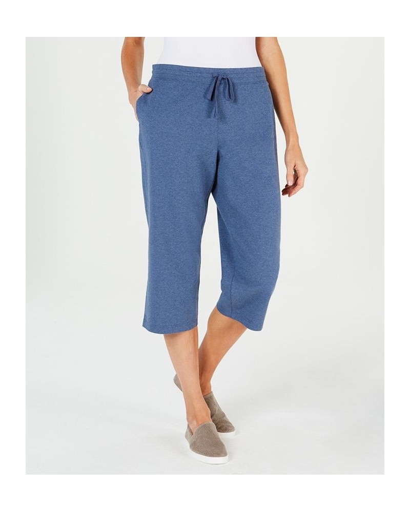 Petite Knit Drawstring Capri Pants Heather Indigo $12.87 Pants