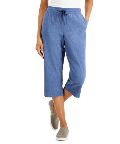 Petite Knit Drawstring Capri Pants Heather Indigo $12.87 Pants