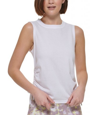 Calvin Klein Women's Sport Ruched Side Tie Tank Top White $16.66 Tops