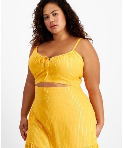 Plus Size Cutout Smocked-Back Maxi Dress Gold Brick $24.38 Dresses