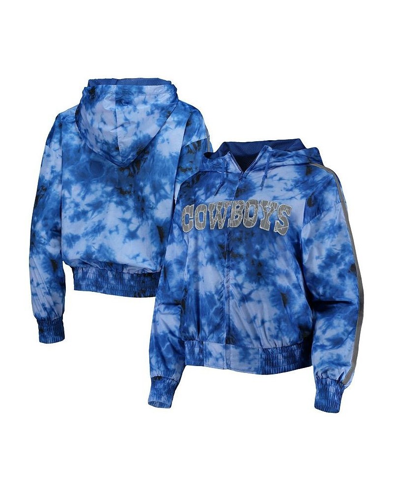 Women's Navy Dallas Cowboys Galaxy Full-Zip Windbreaker Hoodie Jacket Navy $55.35 Jackets