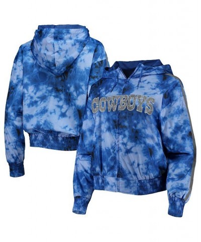 Women's Navy Dallas Cowboys Galaxy Full-Zip Windbreaker Hoodie Jacket Navy $55.35 Jackets