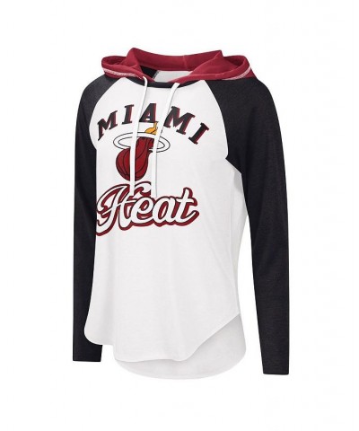 Women's White Miami Heat MVP Raglan Hoodie Long Sleeve T-shirt White $29.99 Tops