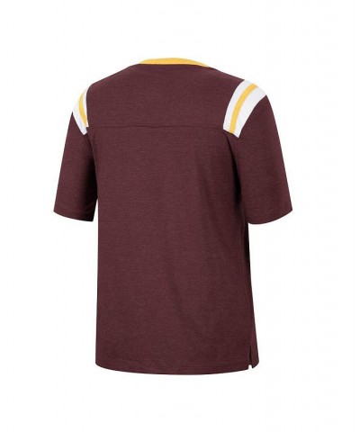 Women's Heathered Maroon Arizona State Sun Devils 15 Min Early Football V-Neck T-shirt Maroon $18.06 Tops