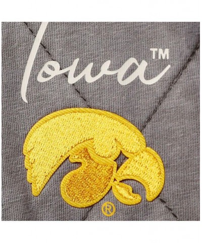 Women's Charcoal Iowa Hawkeyes Unstoppable Chic Quilted Quarter-Zip Jacket Charcoal $37.79 Jackets