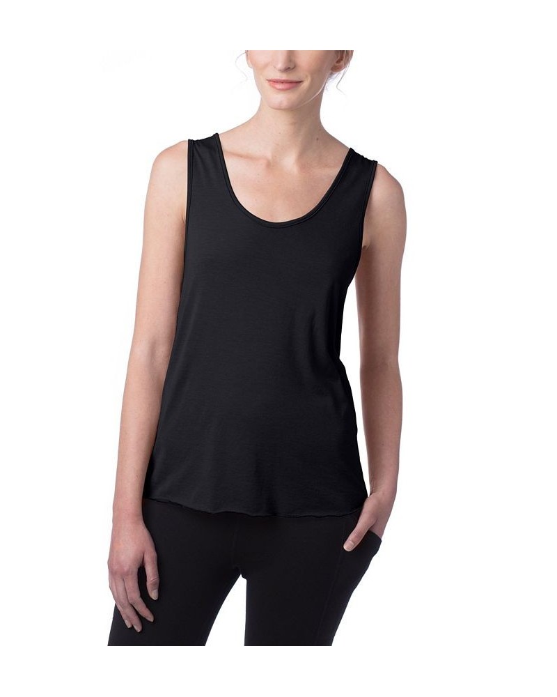 Women's Tri-Blend Racer Tank Top Black $21.12 Tops