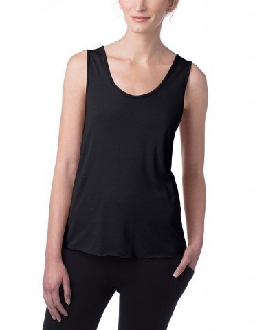 Women's Tri-Blend Racer Tank Top Black $21.12 Tops