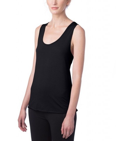 Women's Tri-Blend Racer Tank Top Black $21.12 Tops