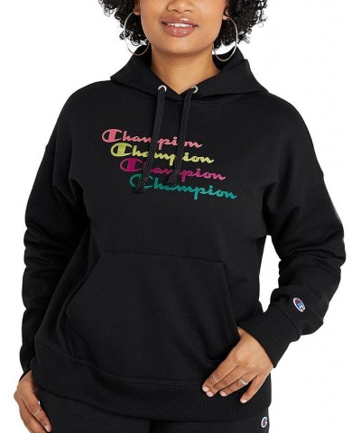 Women's Logo Fleece Sweatshirt Hoodie Black $16.80 Sweatshirts