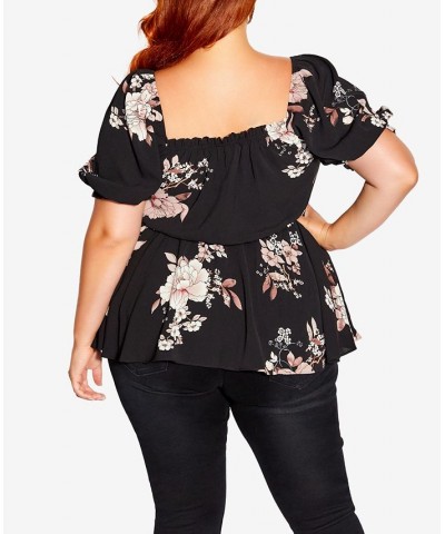 Trendy Plus Size Quirky Print Top Imperial Blossom $36.00 Tops