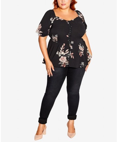 Trendy Plus Size Quirky Print Top Imperial Blossom $36.00 Tops