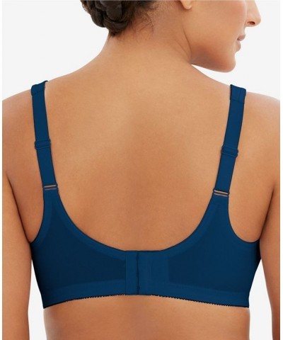 Women's Full Figure Plus Size MagicLift Wirefree Minimizer Support Bra Blue $24.00 Bras