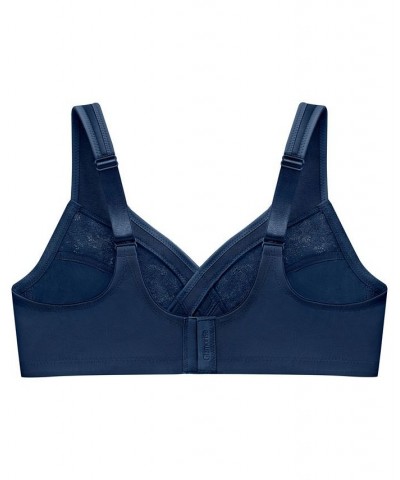 Women's Full Figure Plus Size MagicLift Wirefree Minimizer Support Bra Blue $24.00 Bras