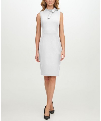 Women's Tie-Neck Sleeveless Bodycon Dress Cream $41.99 Dresses