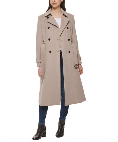 Women's Double-Breasted Belted Trench Coat Tan/Beige $101.50 Coats