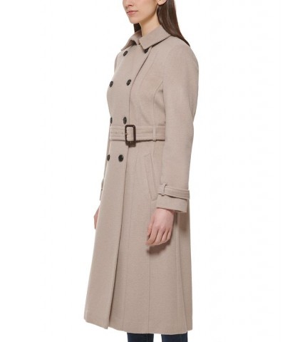 Women's Double-Breasted Belted Trench Coat Tan/Beige $101.50 Coats