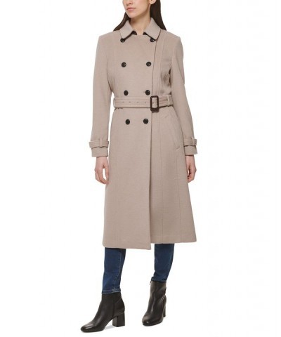 Women's Double-Breasted Belted Trench Coat Tan/Beige $101.50 Coats