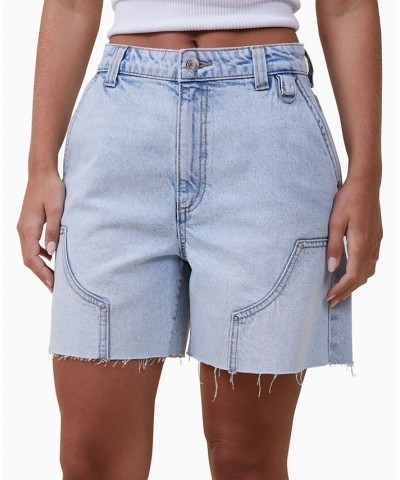 Women's Panelled Denim Shorts Palm Blue $27.60 Shorts