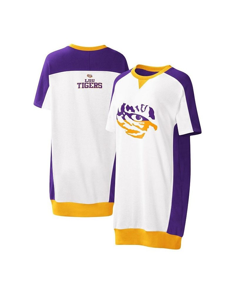 Women's White LSU Tigers Home Run T-shirt Dress White $31.85 Dresses