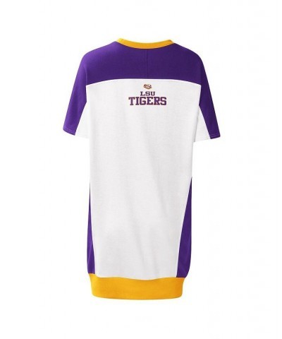 Women's White LSU Tigers Home Run T-shirt Dress White $31.85 Dresses