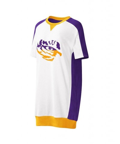 Women's White LSU Tigers Home Run T-shirt Dress White $31.85 Dresses