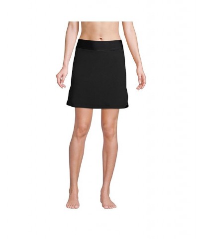 Women's Long Quick Dry Elastic Waist Active Board Skort Swim Skirt Black $39.75 Swimsuits