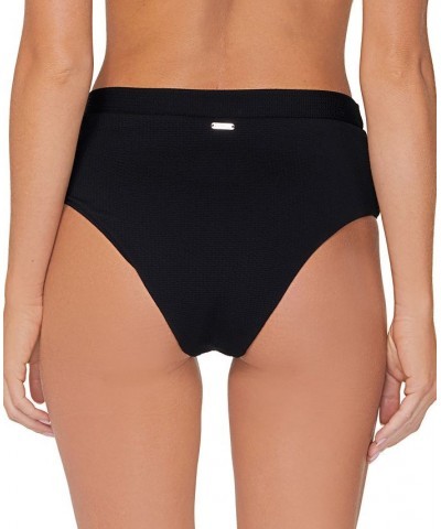 Juniors' Textured Underwire Bikini Top & High-Waist Bikini Bottoms Black $27.26 Swimsuits