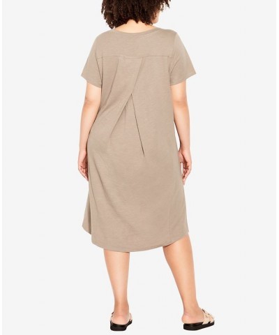 Plus Size Hello Sunshine Plain Dress Mocca $29.01 Dresses