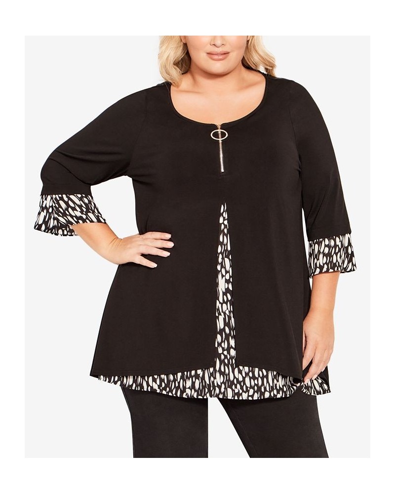 Plus Size Tara Print Tunic Mono Print $36.75 Tops