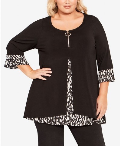 Plus Size Tara Print Tunic Mono Print $36.75 Tops