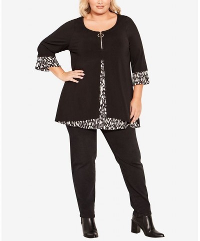 Plus Size Tara Print Tunic Mono Print $36.75 Tops