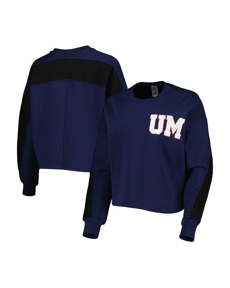 Women's Navy Michigan Wolverines Back To Reality Colorblock Pullover Sweatshirt Navy $30.55 Sweatshirts