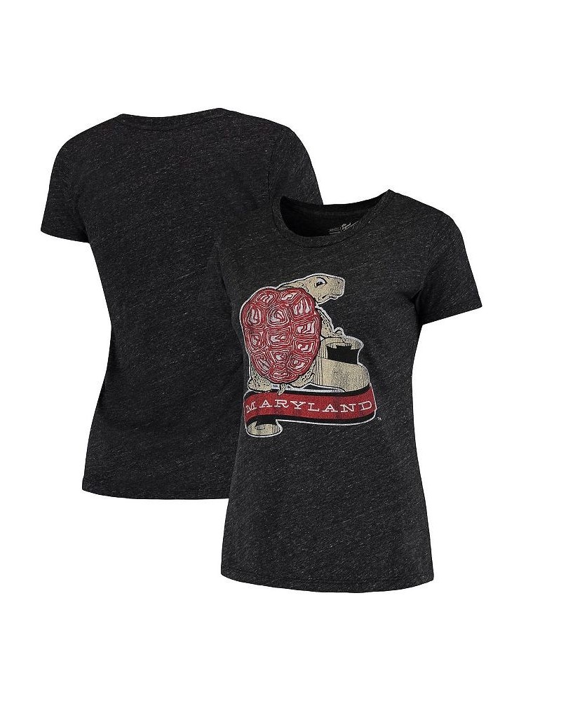 Women's Heathered Black Maryland Terrapins Tri-Blend Crew Neck T-shirt Heathered Black $23.51 Tops