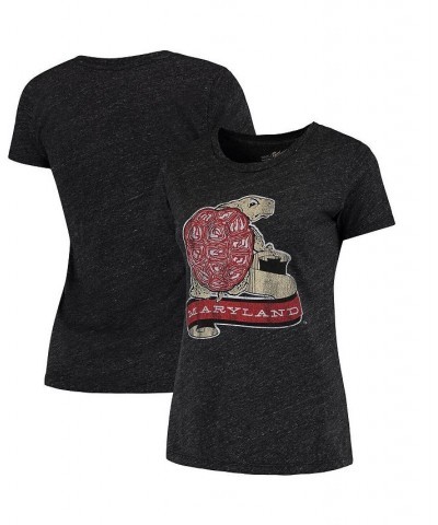 Women's Heathered Black Maryland Terrapins Tri-Blend Crew Neck T-shirt Heathered Black $23.51 Tops