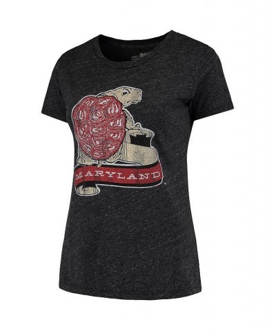 Women's Heathered Black Maryland Terrapins Tri-Blend Crew Neck T-shirt Heathered Black $23.51 Tops