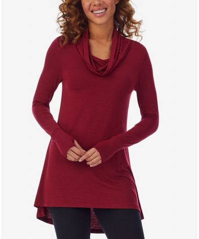 Softwear with Stretch Long Sleeve Cowl Tunic Rhubarb $15.86 Tops