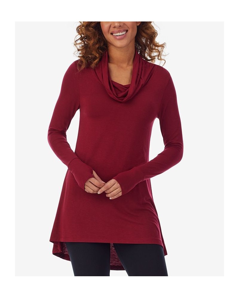 Softwear with Stretch Long Sleeve Cowl Tunic Rhubarb $15.86 Tops