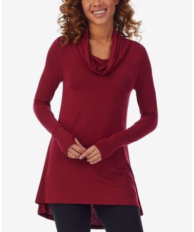 Softwear with Stretch Long Sleeve Cowl Tunic Rhubarb $15.86 Tops