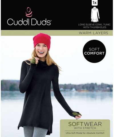 Softwear with Stretch Long Sleeve Cowl Tunic Rhubarb $15.86 Tops