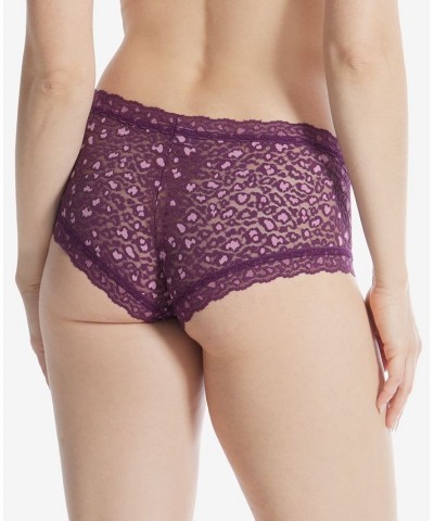 Women's Leopard Boyshort Panty 7J1201 Purple $14.26 Panty