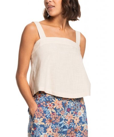 Juniors' Easy Days Cropped Tank Top Tapioca $14.85 Tops