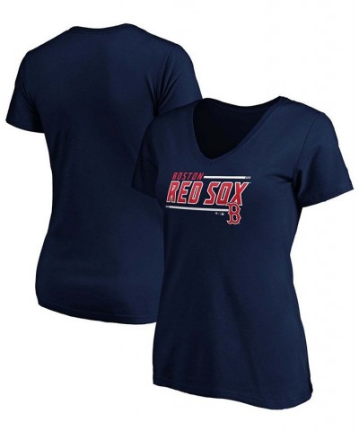 Women's Plus Size Navy Boston Red Sox Mascot In Bounds V-Neck T-shirt Navy $16.34 Tops