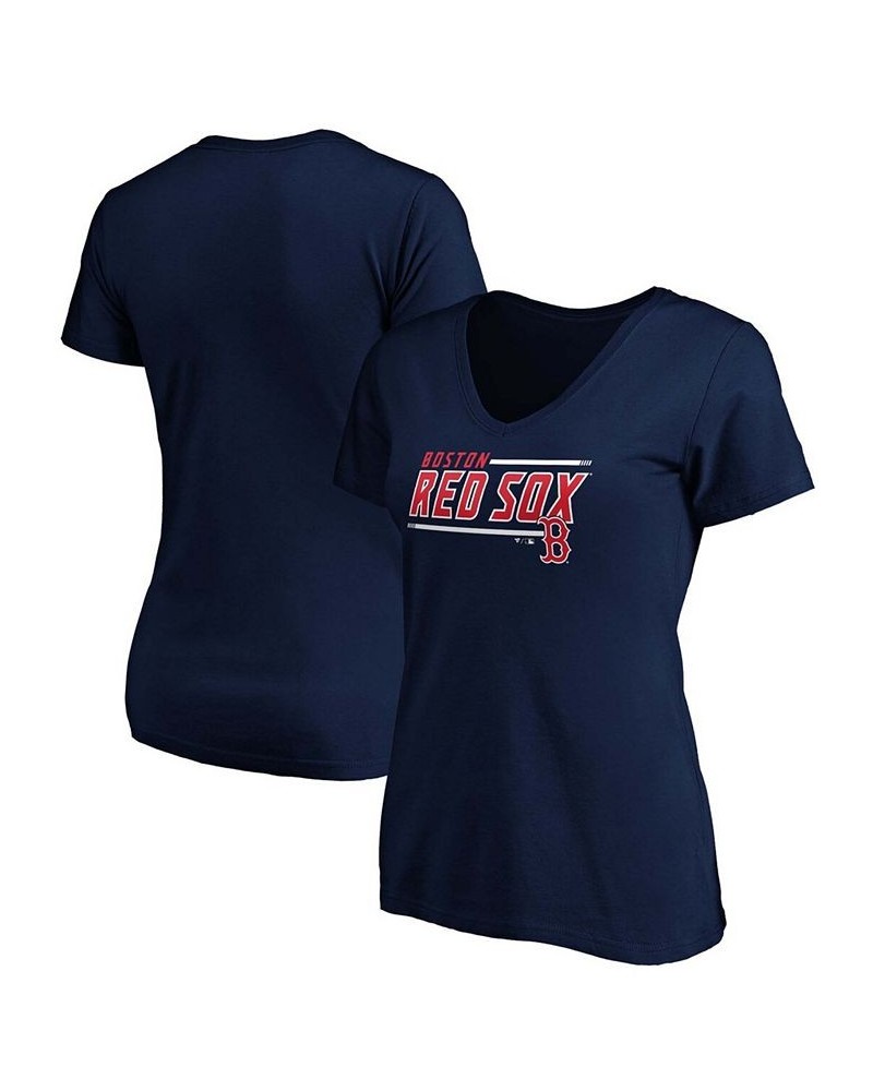 Women's Plus Size Navy Boston Red Sox Mascot In Bounds V-Neck T-shirt Navy $16.34 Tops