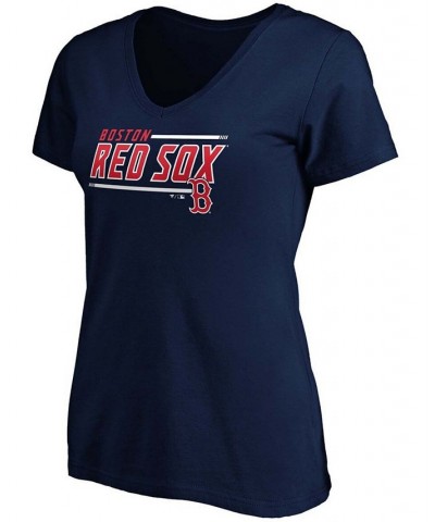 Women's Plus Size Navy Boston Red Sox Mascot In Bounds V-Neck T-shirt Navy $16.34 Tops