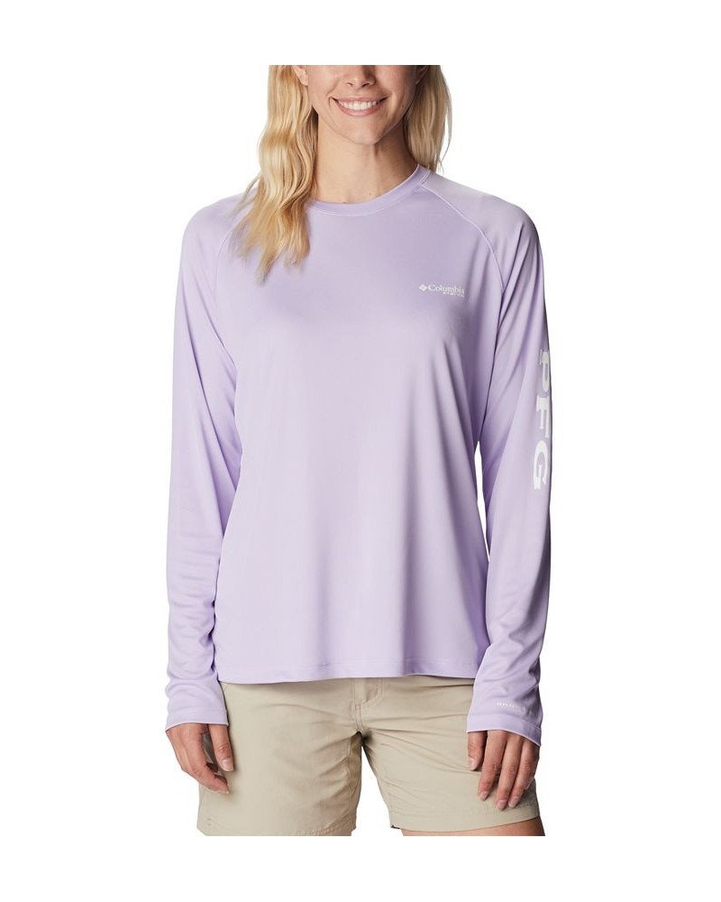 Women's PFG Tidal Tee II Omni-Shade™ T-Shirt Soft Violet/White $29.00 Tops