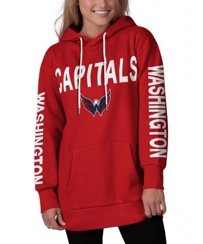 Women's Red Washington Capitals Extra Inning Pullover Hoodie Red $24.40 Sweatshirts